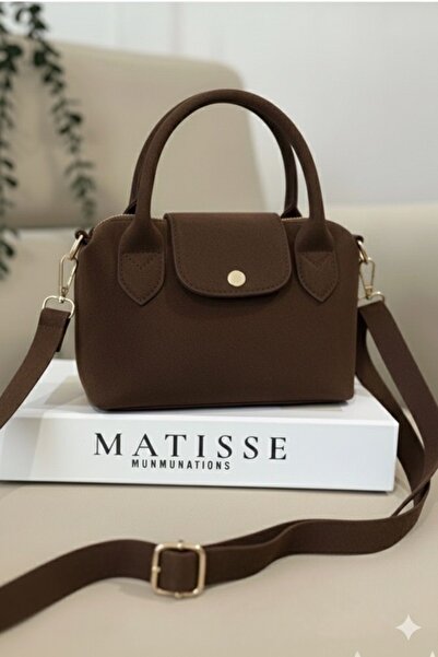 Madame Kahve Min Deri Kadın Çapraz Askılı Çanta 24x15 CM