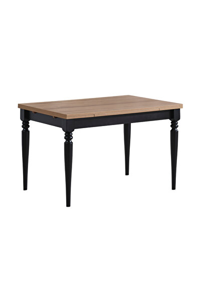 A2 Decor Carmen Ceviz-Siyah Çizilmez Açılır Mutfak Ve Yemek Masası- 80x120 cm...