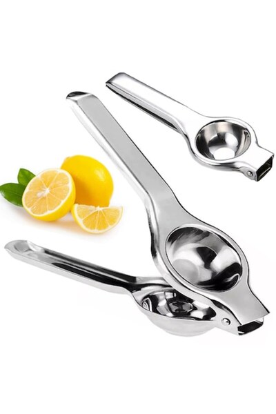 Denique Manual Lemon Juicer, Stainless Steel, Comfortable Handle, Polished, Easy to Clean, Silver