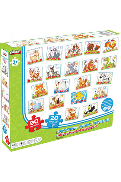 PİLSAN Set puzzle educativ pentru copii Animal Puzzle cu 90 piese