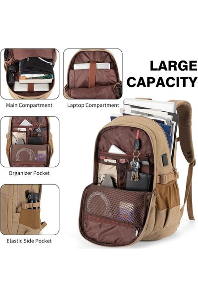 Tzowla Vintage Canvas 15.6" Laptop Backpack - Unisex