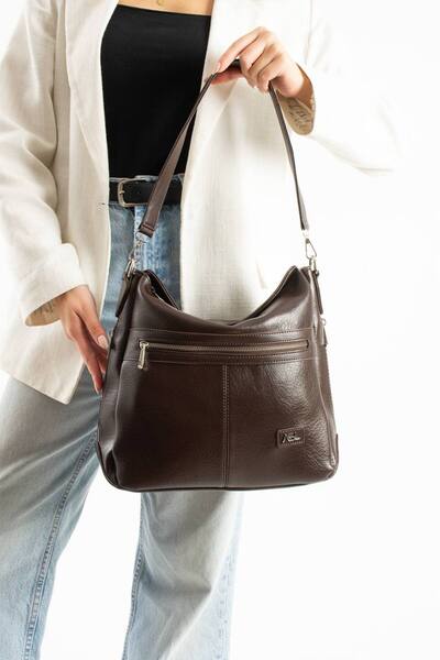 H&D COLLECTİON Коричнева жіноча сумка 1 класу, ручної роботи, з м'якими плечима