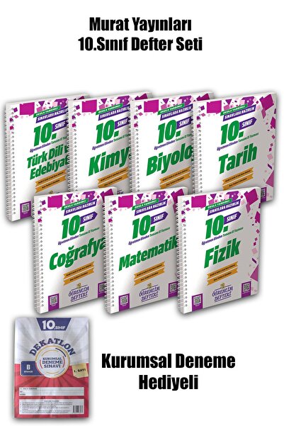 Murat Yayınları 2026 YENİ BASKI 10.Sınıf Tüm Dersler Öğrencim Defteri | 7'li Set