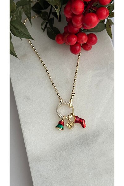 mibrillo قلادة السنة الجديدة مع حلقة قابلة للفتح مزينة بحجر الزركون وسلسلة دو...