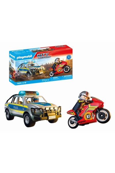 Playmobil - Police Pursuit Role Play Toy - Action Heroes - 71875