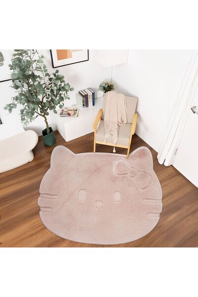 Danube Home سجادة على شكل هالو كيتي، غطاء أرضي، 80×100 سم، وردي، 231200400615