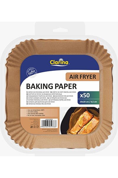 Clarina Hartie Air Fryer patrata Clarina, 20X20 x 4.5cm, 50 buc/set