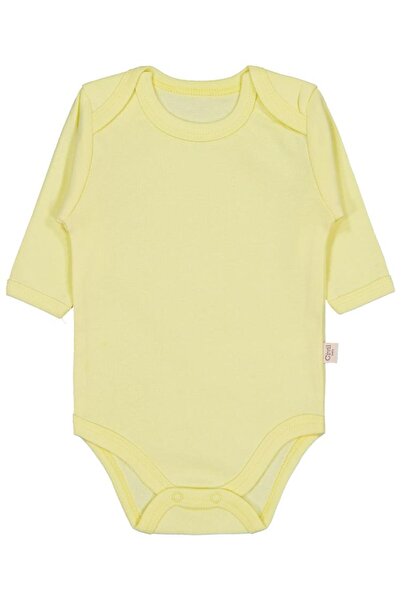 Civil Baby Solid Color Long Sleeve 3-9 Months Snap Fastener Bodysuit - Yellow 3-6 Months