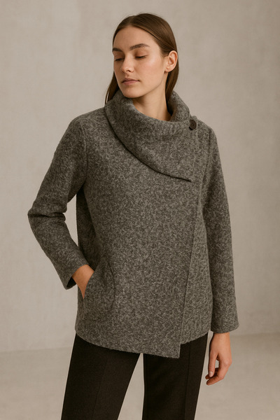 New London KADIN ŞAL YAKA KEÇE KABAN