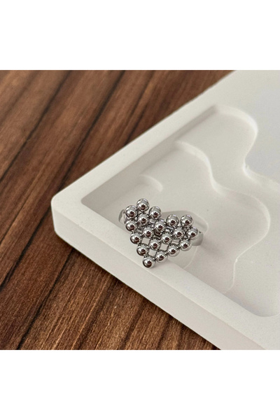 TURKAFONE Heart Bead Ring - Adjustable