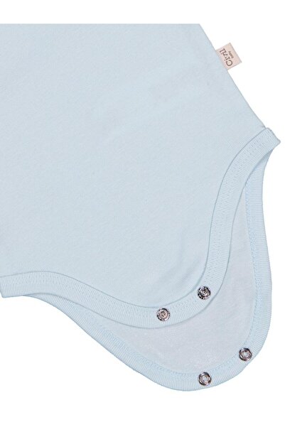 Civil Baby Solid Color Long Sleeve 3-9 Months Snap Fastener Bodysuit - Blue 9-12 Months