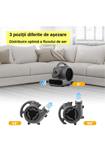 OEM Air blower for drying carpets, floors and walls, 1000 m3/h air flow, 3 speeds, 115 W