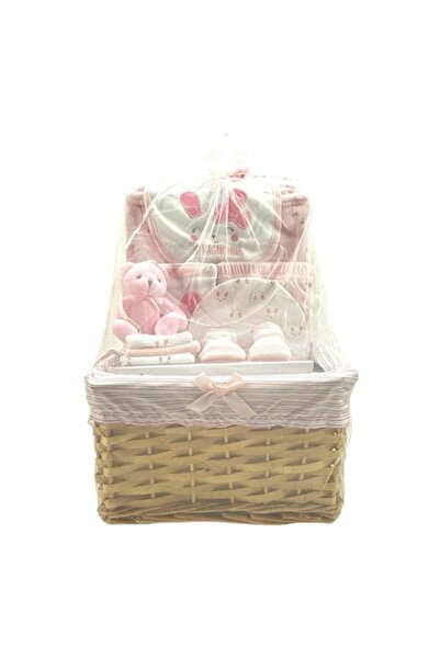 OEM Set nou-născut 8 piese, Tom & Kids, 60% bumbac 40% poliester, pătură fleece 70x70 cm, pentru fetiță