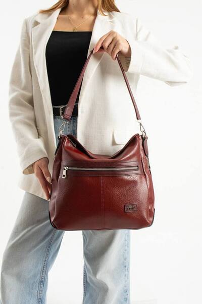 H&D COLLECTİON Burgundy pentru femei 1. Geantă de umăr casual de calitate sup...