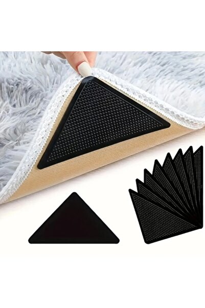 Optim Solution Set of 8 Anti-Slip Carpet Stickers, Rubber, 15 × 10.5 × 7 cm, ...