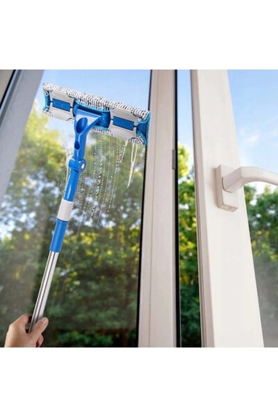 MSA Mop premium pentru geamuri cu tijă telescopică și racletă din microfibră,...