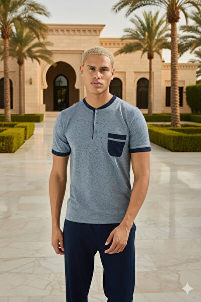 KLY New Season 2026 Men's Midi Collar Luxury Design Pajama Set