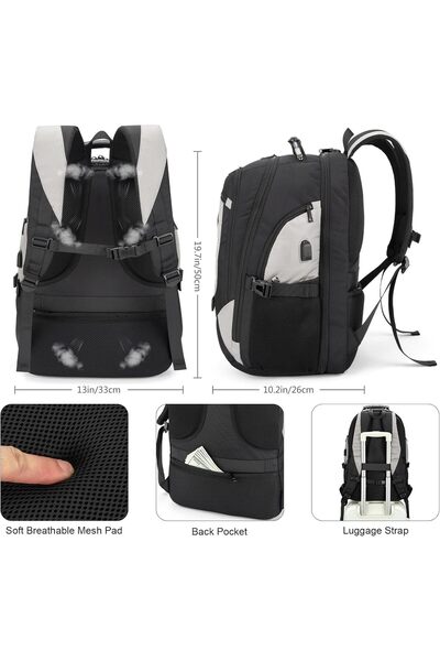 Tzowla Travel Laptop Backpack for Men & Women, 17.3-inch, Water Resistant, Anti-Theft, TSA Friendly