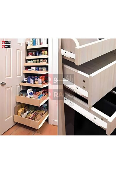 Raco سكة درج منزلق، زوج واحد من سكة مسار التمديد الكامل (14 بوصة، أبيض)