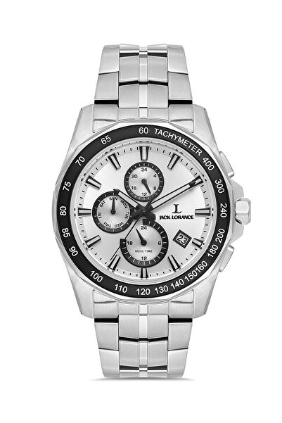 JACK LORANCE Jls04269M.01 White & Black Steel Men's Wristwatch