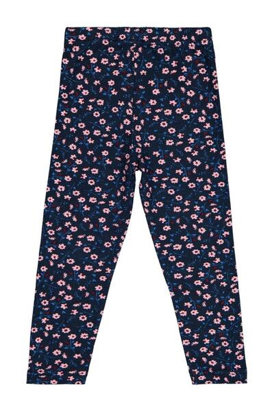 Civil Girls Flower Printed 2-5 Years Old Tights - Navy Blue 2-3 Years Old