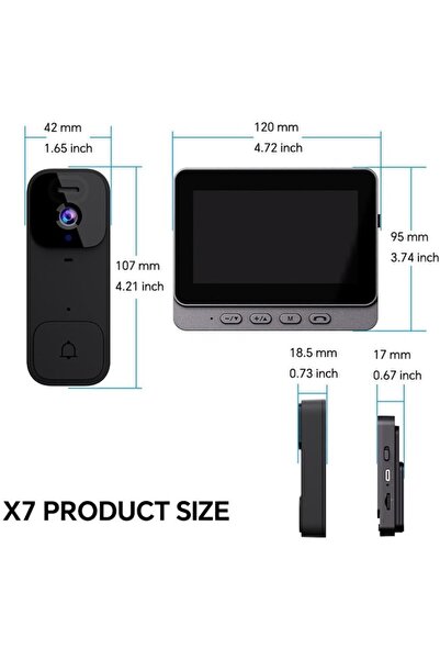 OEM Wireless Video Intercom EasyByMall with 4.5" HD Monitor, Black