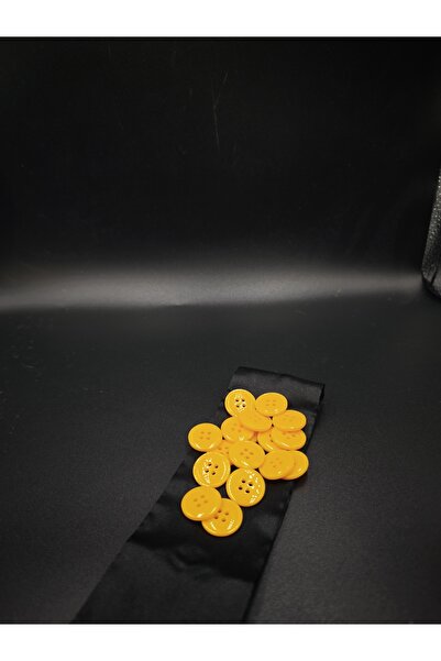 NESGO MODA زر بوليستر أصفر 17.8 ملم 28 مقاس 20 قطعة