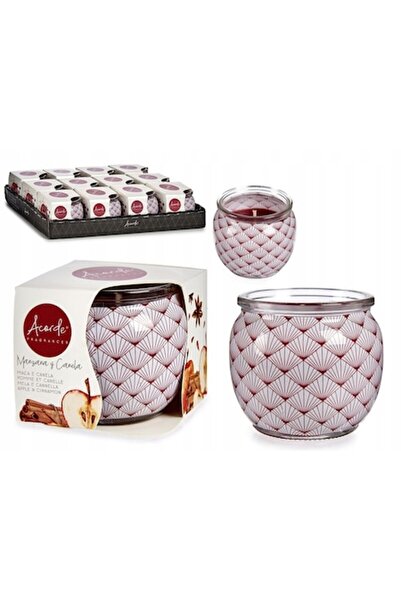 Acorde Set de 12 lumânări parfumate cu măr și scorțișoară, Acorde, 6 cm, maro