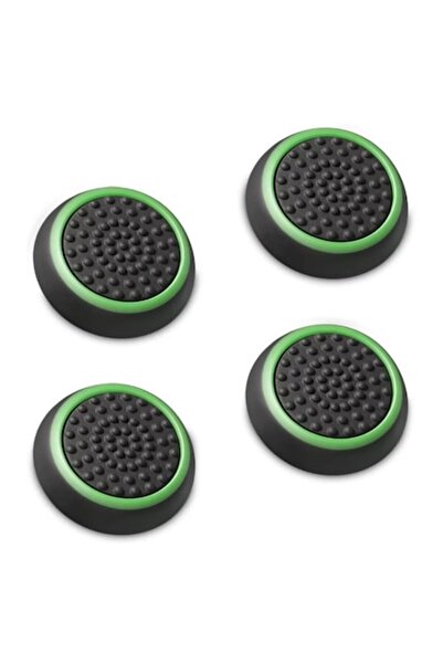 Sarphia Store Set 4 Thumb grips - Black/Green, for PS5/PS4/Xbox One