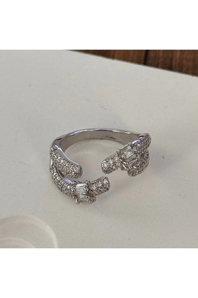 TURKAFONE خاتم مرصع بالأحجار - قابل للتعديل