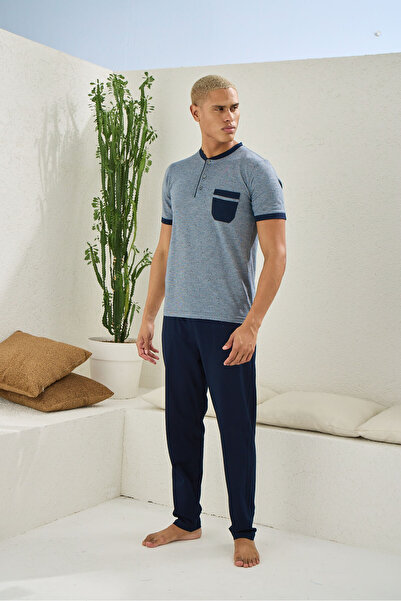 KLY New Season 2026 Men's Midi Collar Luxury Design Pajama Set