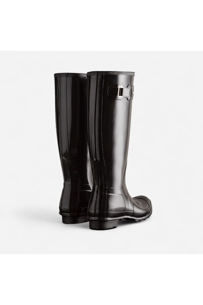 Hunter Originals Wellington Parlak Kadın Siyah Uzun Bot Siyah Uzun Bot WFT1000RGL-BLK