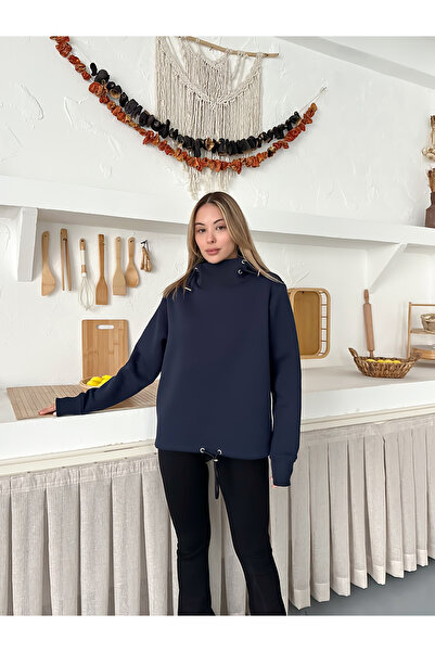 Ay Moda Collection سترة نسائية من قماش ثلاثي الخيوط مع تفاصيل حبل على الحاشية...