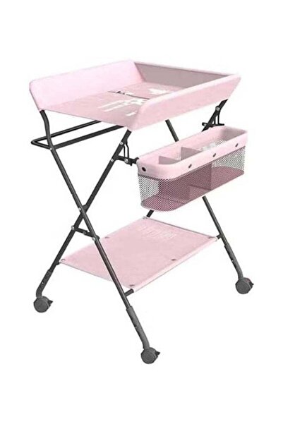 Arabest طاولة حفاضات الأطفال المحمولة القابلة للطي مع عجلات/رف تخزين كبير، ار...