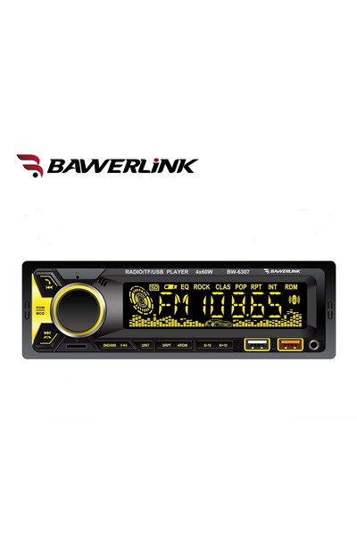 Bawerlink BW6307 Bluetooth Oto Teyp | Çift USB Girişli | 4x60W Amfi Çıkışlı |...
