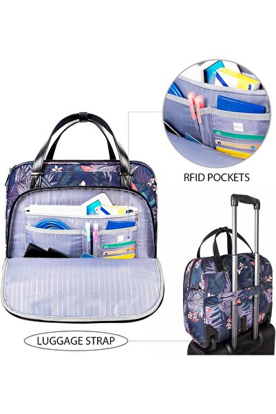 VANKEAN 15.6" Rolling Laptop Briefcase (Floral)