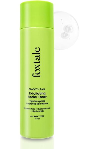 Foxtale تونر مقشر للوجه، 5% حمض اللاكتيك، خالي من الكحول، 150 مل