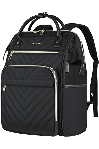 VANKEAN 17 Inch Laptop Backpack Waterproof with USB Port & RFID Pockets, Black