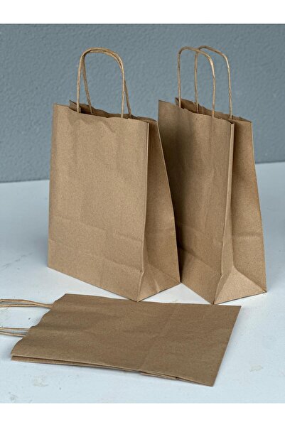 Orbak Kağıt حقيبة ورقية كرافت بنية اللون عالية الجودة مقاس 18×8×24 سم، حقيبة ...