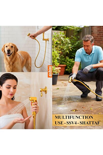 Aishini Golden Handheld Bidet Sprayer Set SSV 4.0 (Golden)