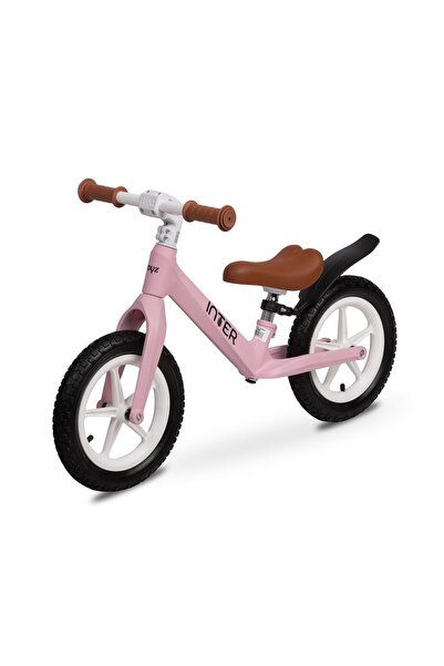 TOYZ by Caretero Balance bike without pedals for children Toyz Inter Pink, Inflatable wheels, Comfortable saddle made of