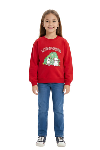 CRASSİ بلوزة نويليك للفتيات 2 خيط ش مبطن بالصوف مطبوعة