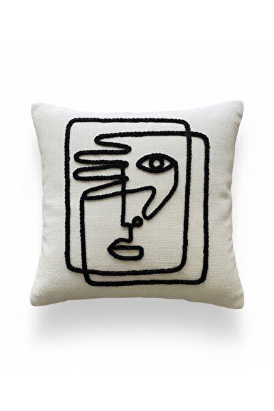 Les Passent Изпрана ленена абстрактна възглавница