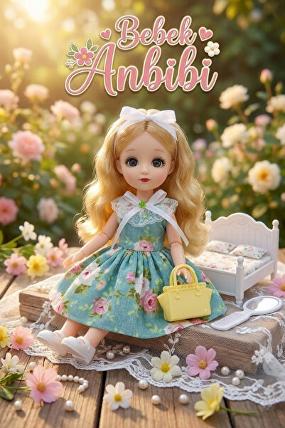 craftivio Hareketli Eklemli Oyuncak Et Bebek - 3D Cam Gözlü Taranabilir Saçlı...