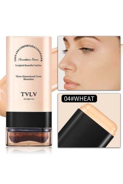 TVLV خافي عيوب وكريم أساس 2 في 1 - تغطية كاملة، مقاوم للماء، لمسة نهائية طبيع...