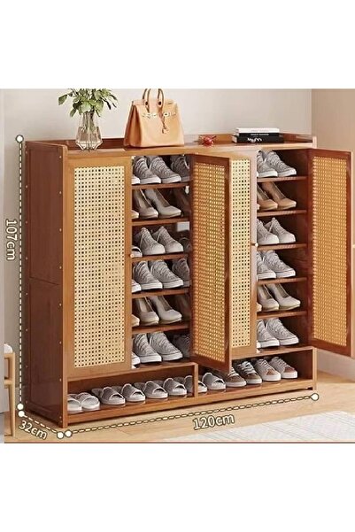 NKX خزانة أحذية متعددة الوظائف بمدخل من 8 طبقات و4 أبواب