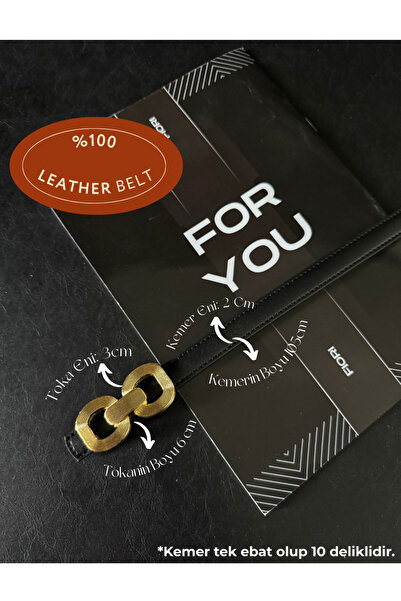 Fiori Genuine Curved Leather Double Buckle Women's Trouser Belt, Coat Belt, Shirt Belt, Dress Belt