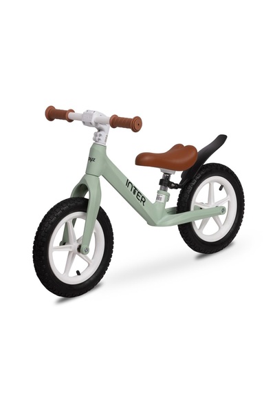 TOYZ by Caretero Bicicleta de echilibru fara pedale pentru copii Toyz Inter Mint,Roti gonflabile,Sa confortabila din