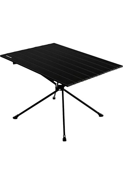Green Lion CAMP T2 Folding Camping Table - Carbon Steel, 30 kg Load (Black)