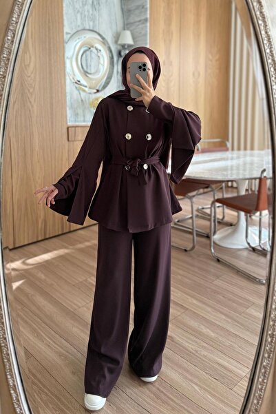 Ka Hijab Design Arm Double Set - Plum